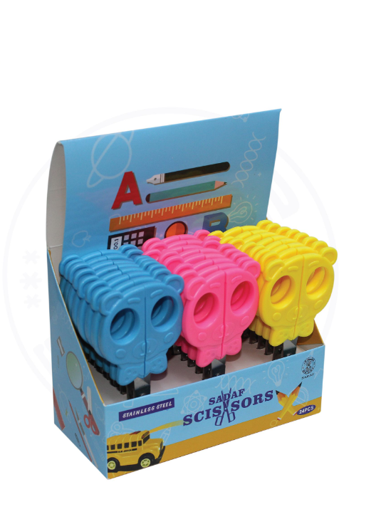 SADAF SCHOOL SCISSORS 24PCS/DISPLAY BOX (UNIT:PC) -PD-107