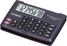 Casio LC-160LV-BK Portable Calculator with Flap Cover