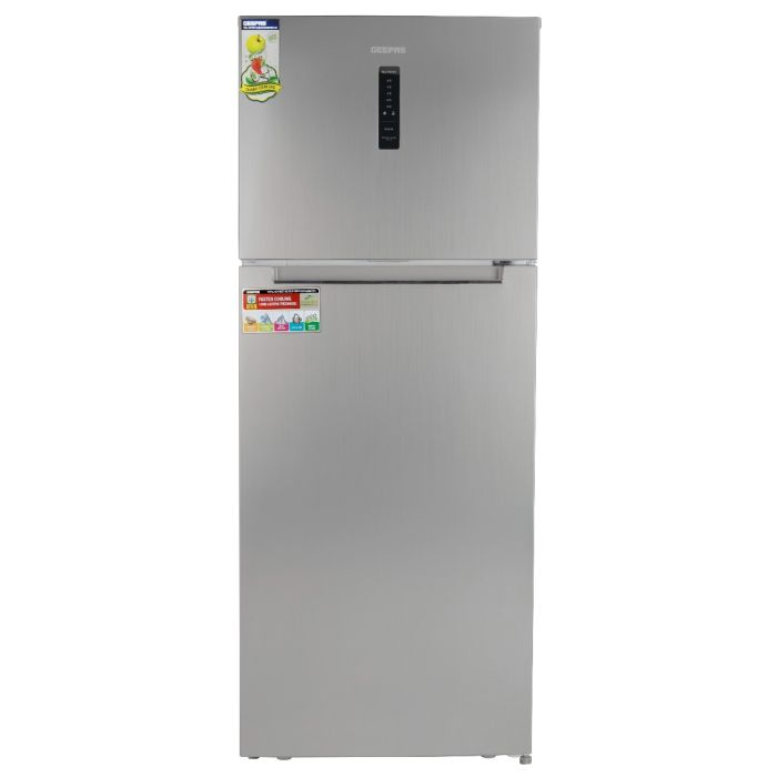 Geepas 500L Double Door Refrigerator - Digital Temperature Control Quick Cooling & Long-Lasting Freshness, Recessed Handle, Low Noise, Low Energy Consumption, Defrost Refrigerator