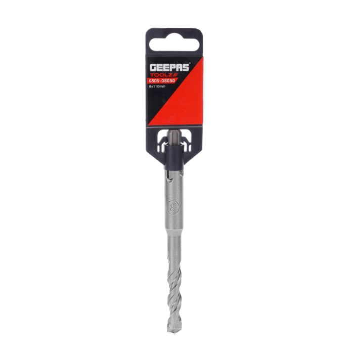 Geepas Chisel Bit Round 8mm - 110mm Long, Perfect For Compacting, Grooving, Cutting & More | 50mm Long Working | Compatible For Drill, Rotary Hammers, And Impact Hammer | Ideal For Plumbers, DIYers, C