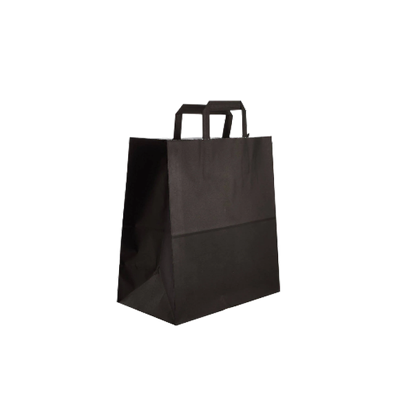 Black Paper Bag Flat Handle