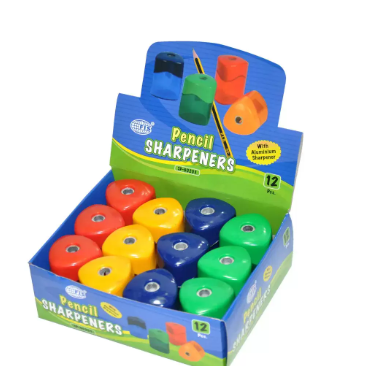 FIS Plastic Sharpeners 1 Hole, Triangle Shape, Pack of 12 Pieces - FSSP60203