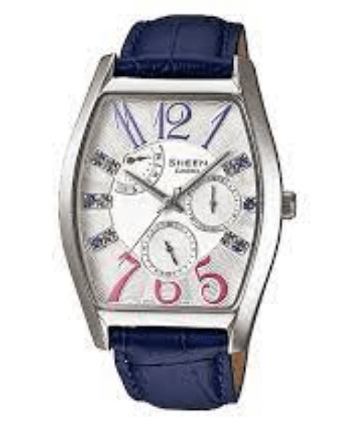 Casio Sheen SHE-3026L-7A3UDR , Multi hand, Analog Women's Watch, White & Blue
