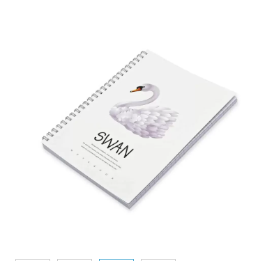 FIS Pack Of 5 Spiral Soft Cover Notebook, 96 Sheets A5 Swan Design 1 -FSNBSSCA596-SWA1