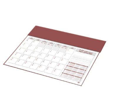 FIS Year Planner 2023 (Arabic/English) PVC Desk Blotter, Maroon - FSDK2AE23MR