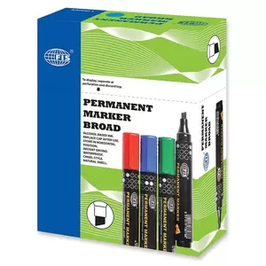 Fis Fis Permanent Markers - Broad 12 Pieces (blue) - FSMKPB04BL