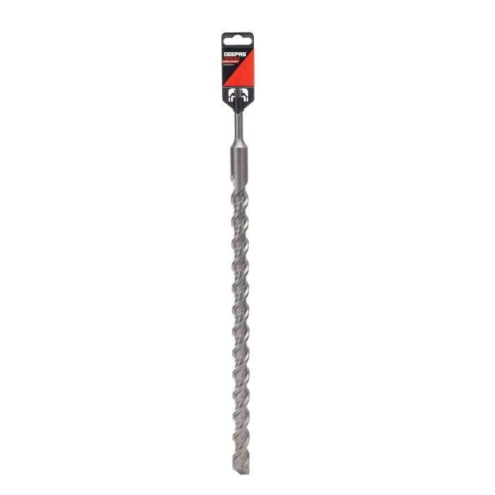 Geepas Hammer Drill Bit, Cross Drill Bit(400mm Working Length) - SDS-Plus Electric Hammer Impact Drill Bit - Ideal To Drill Holes In Concrete Ceramic Tile Stone Metal Plastic & Multi-Layer Materials