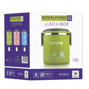 Royalford 1800ml Lunch Box - Stainless Steel - Green
