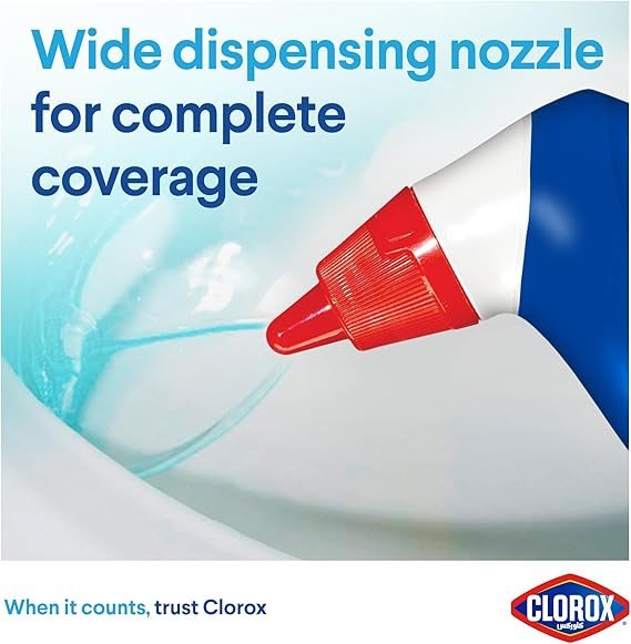 Clorox Toilet Cleaner Original Scent, 709ml, Kills 99.9% of Germs and 100% Powers Through Stains, With BleachClorox Toilet Cleaner Original Scent, 709ml, Kills 99.9% of Germs and 100% Powers Through S