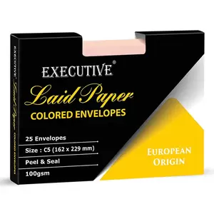 FIS Executive Laid Paper Envelopes Peel & Seal, Pack of 25 Pcs. Pink Color, C5 (162 x 229 mm) Size, 100 GSM - FSEE1026PPIB25
