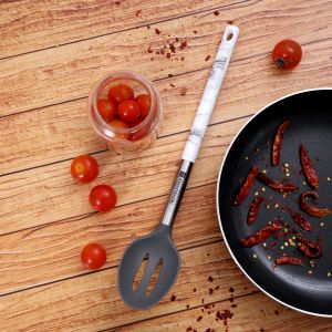 Royalford Marble Designed Slotted Spoon - Nylon - Black