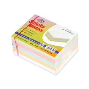FIS Sticky Note Pad, 3X4 inches, Pack of 5, Ruled 5 Assorted Pastel Color -FSPO3X4RP5C