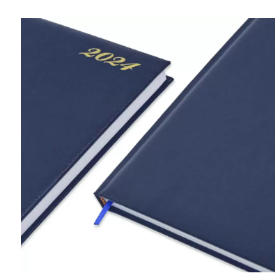 FIS Bonded Leather Diary 2024 (English) Blue, A4 - FSDI40EBW24BL