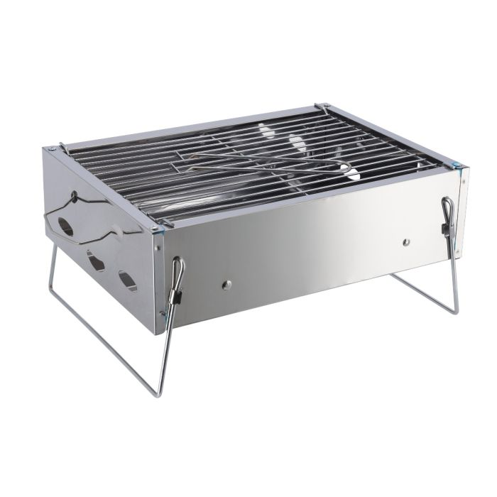 Barbecue Stand With Grill, Quality Material, RF10361 | Durable Stainless-Steel Construction | Portable Folding Charcoal BBQ Grill For Outdoor Picnic Garden Terrace Camping