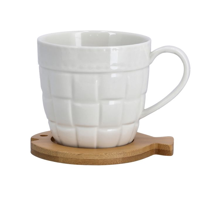 Royalford RF9635 Porcelain Tea Set With Bamboo Stand & Coaster - Bamboo Bottle Caddy With Opener & Sampler Boards, Drink Holder For Tea, Coffee, Perfect For Home, Restaurant, Brew Fest Party, And More