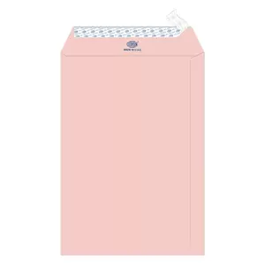 FIS Laid Paper Envelopes Peel & Seal, Pack of 50 Pcs. Pink Color, 10 x 7 Inch, 100 GSM - FSEE1033PBPI50