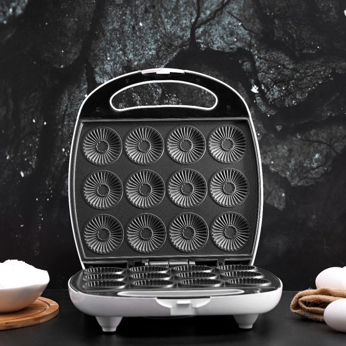 Geepas 12Pcs Piece Cake & Pie Maker 1400W - Non-Stick Plates, Power & Ready Light Indicators, Non-Sleep Feet | Cool Touch Hand | Perfect For Parties, Home Use And More