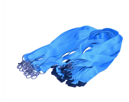 10-Piece FIS Neon Flat Lanyard Blue with Metal Hook & Safety Buckle, 2X90cm - FSNASNBL/10