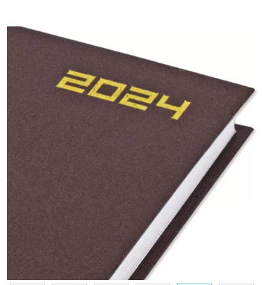 Fis 2024 A5 Diary,Vinyl, English Hard Cover Chocolate -FSDI21E24CH