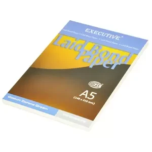 10-Piece FIS Executive Laid Bond Paper A5, Corona Cream 50-Sheets - FSPDEX50CCR