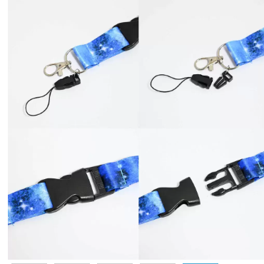 FIS Bag of 1 Fancy Lanyard With Metal Hook Width:2.5CM, Length:90CM with Transperent Name Badge 62x102 MM Light Blue Color -FSNAF5-1