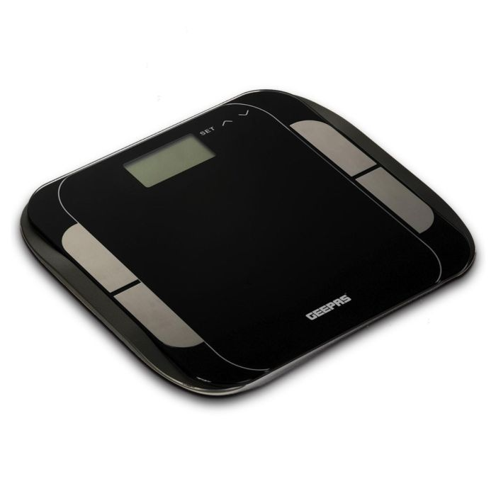 Geepas GBS46506UK Body Fat Bathroom Scale - Smart High Accuracy Digital Weighing Scales For Body Weight, BMI Visceral Body Fat Rating, Muscle Mass, Body Hydration, Water & Bone Mass - 2 Year Warranty