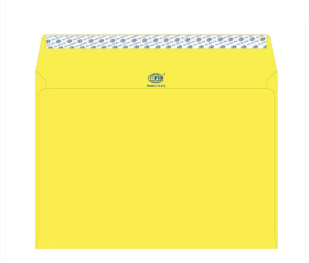 FIS Color Envelopes Peel & Seal, Neon Colors, Pack of 50 Pcs. Lemon Color, C4 (229 x 324 mm), 80 GSM - FSEC8042PBLE50