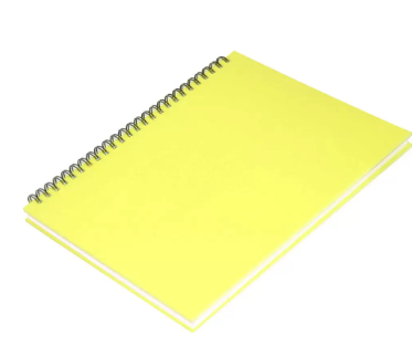 FIS Pack of 5 Spiral Hard Cover Notebook 9X7 Inches (22.86 X 20.32 CM) Single Line,With Border,100 Sheets-Cyber Yellow -FSNBS97NA363