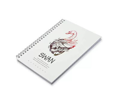 FIS Pack Of 5 Spiral Hard Cover Notebook, 96 Sheets A5 Swan Design 4 -FSNBSHCA596-SWA4