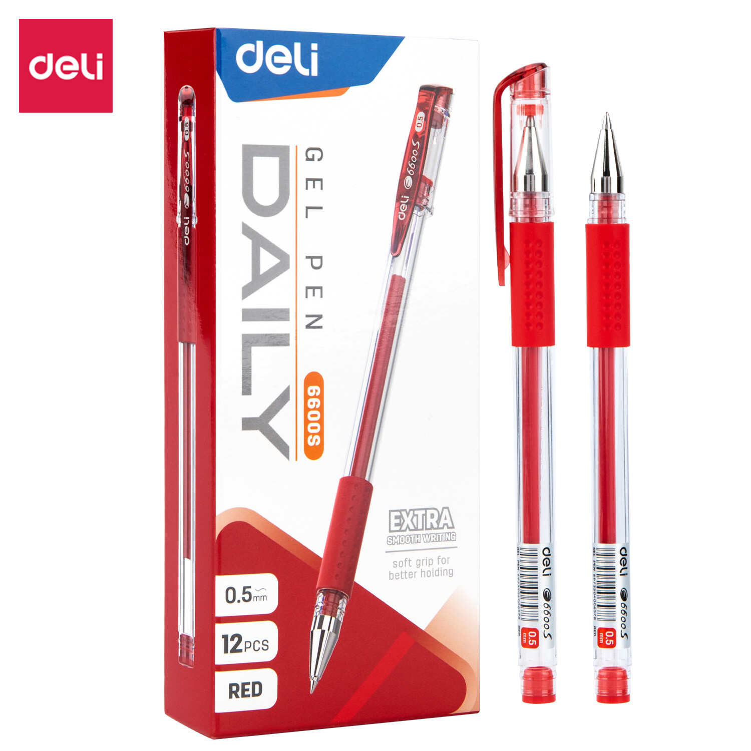 Deli E6600S Gel pen 0.5MM - RED 12 pcs/pack