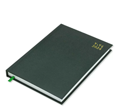 Fis 2024 A5 Diary,Vinyl, (Arabic/English) Hard Cover Green -FSDI21AE24GR
