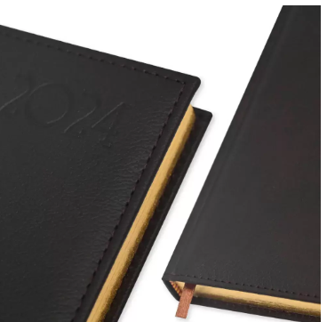 FIS Golden A5 Diary 2024 (English) Dark Brown - FSDI26EG24DBR