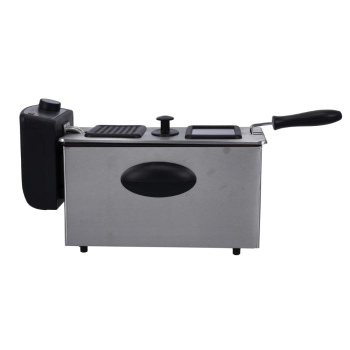 Compact 2180W Powerful 3L Deep Fryer With Overheat Protection & Chrome Plated Basket GDF36015 Geepas