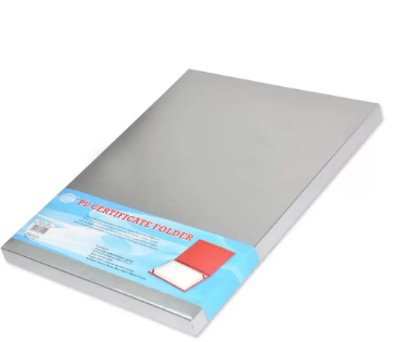 FIS A4 Certificate Folder Italian PU, Grey - FSCLCERTPUGY