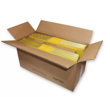 Pack of 50 Pieces Pieces Lever Arch File Folder With Slide-In Plate Yellow