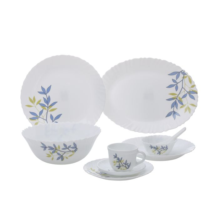 Royalford RF10680 44 Pcs Opalware Dinner Set, Autumn Leaves, RF10680 | Elegant Floral Design | Dishwasher Safe | Freezer Safe | Opal Dishes Sets Service For 6