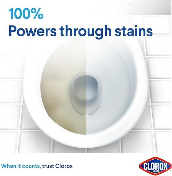 Clorox Toilet Cleaner Original Scent, 709ml, Kills 99.9% of Germs and 100% Powers Through Stains, With BleachClorox Toilet Cleaner Original Scent, 709ml, Kills 99.9% of Germs and 100% Powers Through S
