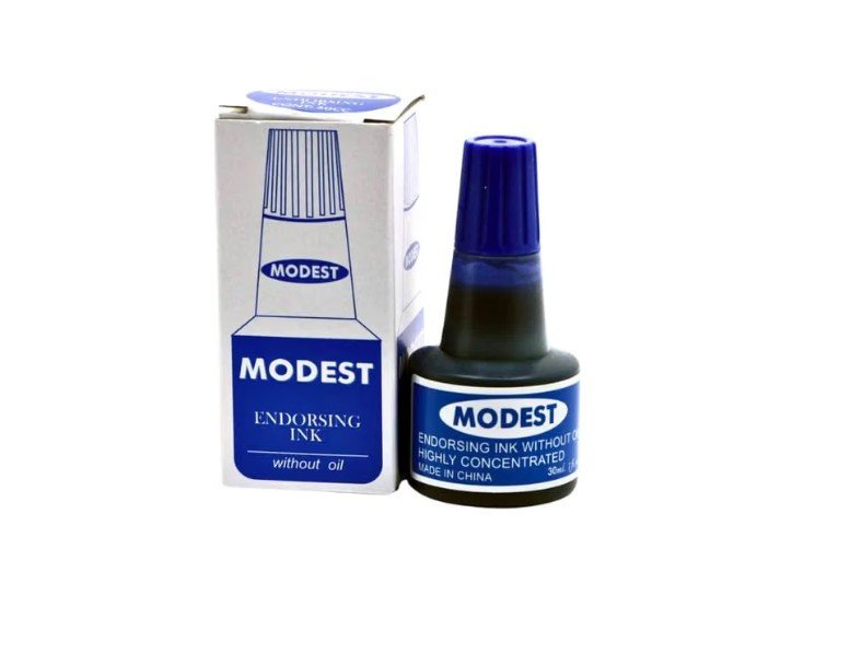 Modest Stamp Pad Ink 30ml, Blue - (Pack of 12 Pcs)