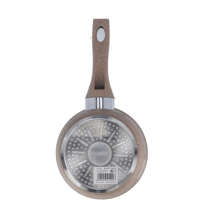 Royalford 16 Cm Smart Nonstick Sauce Pan - Portable Granite Nonstick Sauce Pan, Glass Lid With Steam Vent | Induction Base, Ergonomic Handle | PFOA & PTFE Free | Ideal For Frying, Searing, & Browning