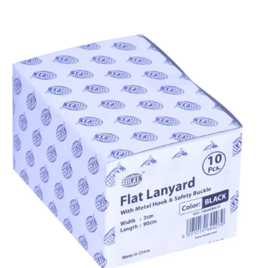 10-Piece FIS Lanyard Black with Metal Hook & Safety Buckle, 2X90cm - FSNASBK/10