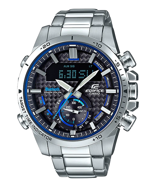 Casio men's tough solar edifice online smartphone link bluetooth stainless steel watch