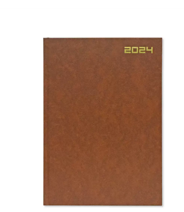 FIS A4 Diary 2024 English (Saturday & Sunday Combined) Brown - FSDI47E24BR