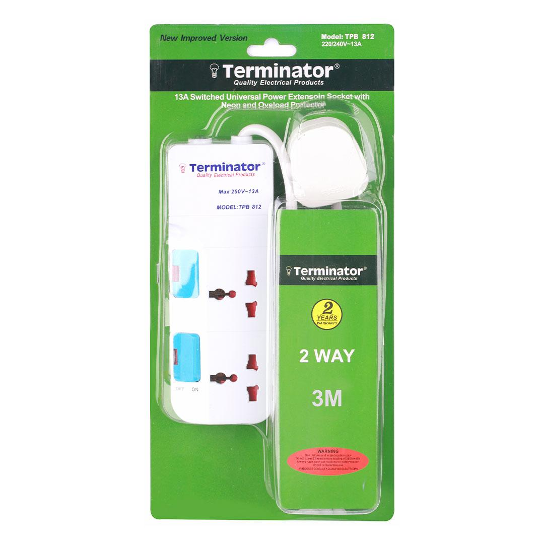 2 Way Universal Power Extension Socket 3M Cable 13A