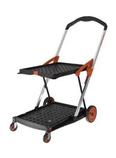 Folding, Double, Level Platform Trolley, Orange 20/60kg