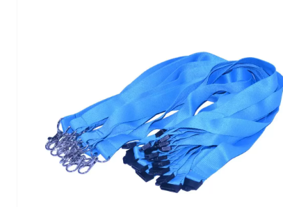 10-Piece FIS Neon Flat Lanyard Blue with Metal Hook & Safety Buckle, 2X90cm - FSNASNBL/10