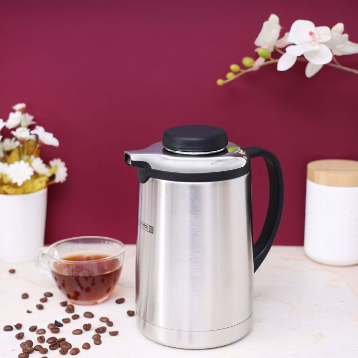 Royalford RF6896 Steel Vacuum Flask - 1.3L| Leak-Proof & Portable | 12 Hours Hold & Cold| Ideal For Tea, Coffee, Hot Chocolate, Soup, Smoothies & More