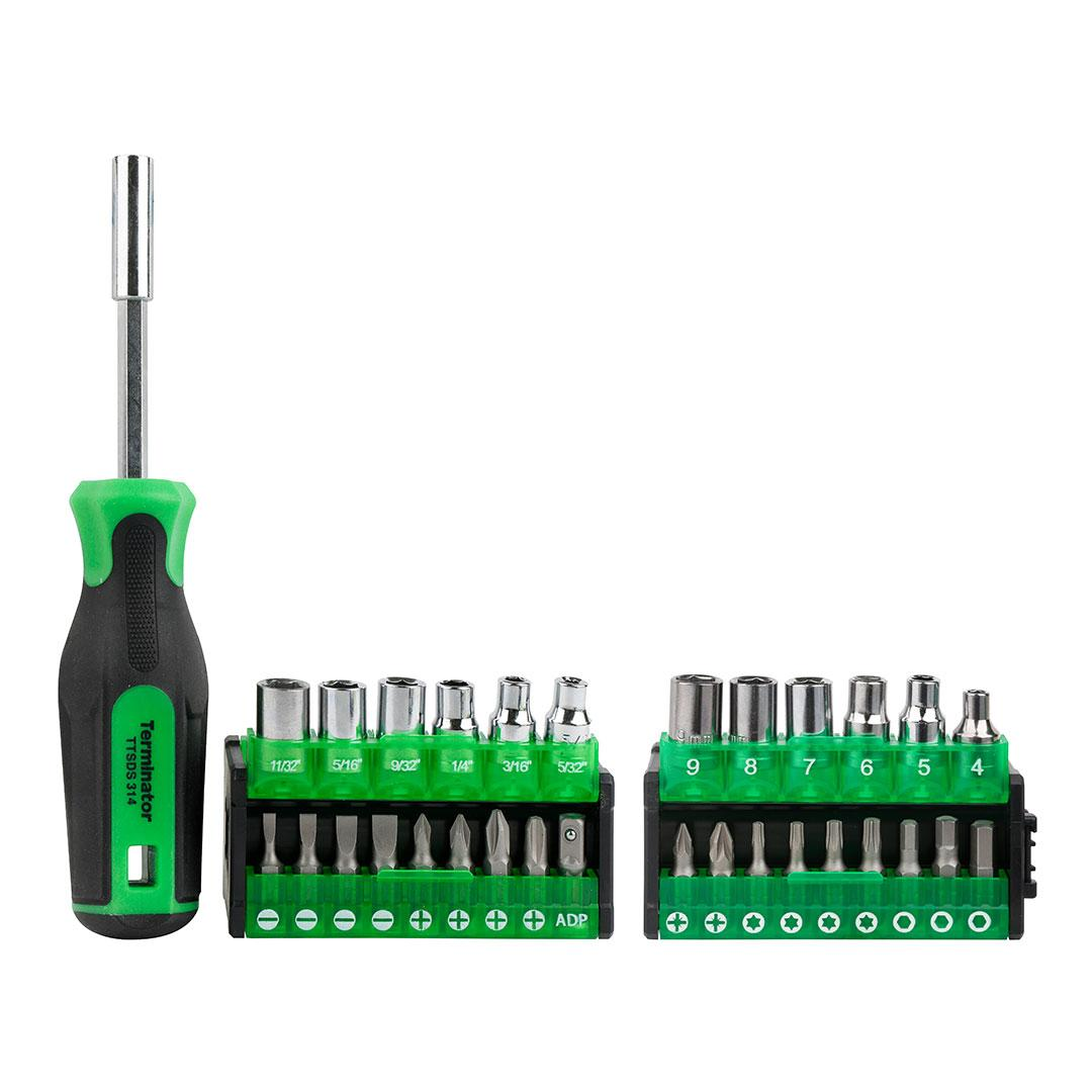 Terminator Screwdriver Set 31 pcs. Bit Holder & 30 pcs Bits