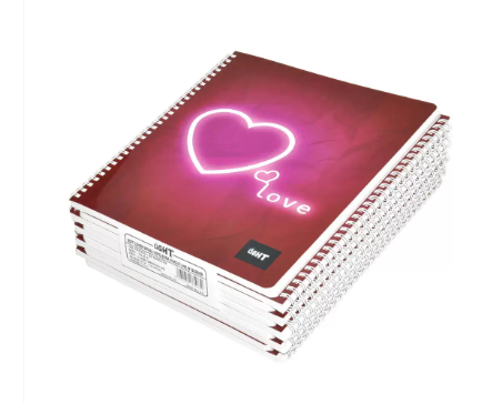 LIGHT Pack of 10 Design Spiral Soft Cover Notebook,With Border,10X8 Inches (25.4 X 20.32 cm) 80 Sheets - LINB108801612S