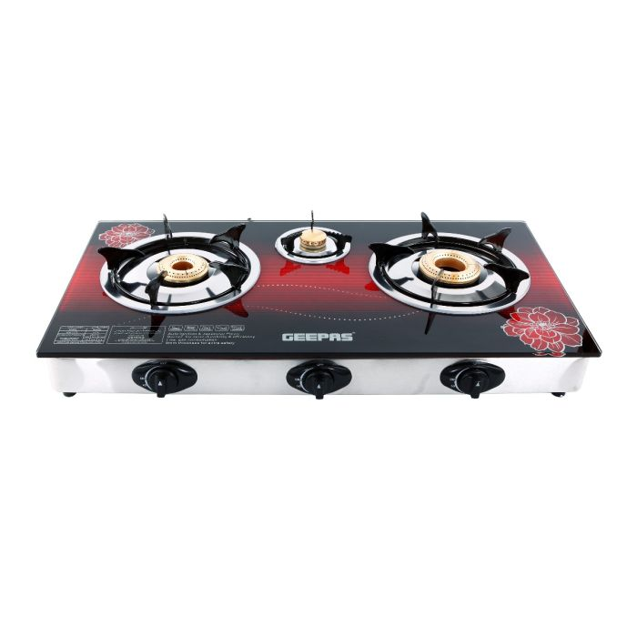 GK5600 8 MM TEMPERED GLASS 3 BURNER GAS COOKER