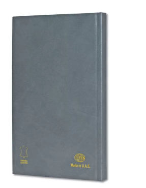 FIS Notebook Bonded Leather, Size A5, Italian Ivory Paper, 70 GSM, 196 Pages, 8 mm Ruled, Hard Cover, Colour Grey - FSNBHCA5IVBLGY